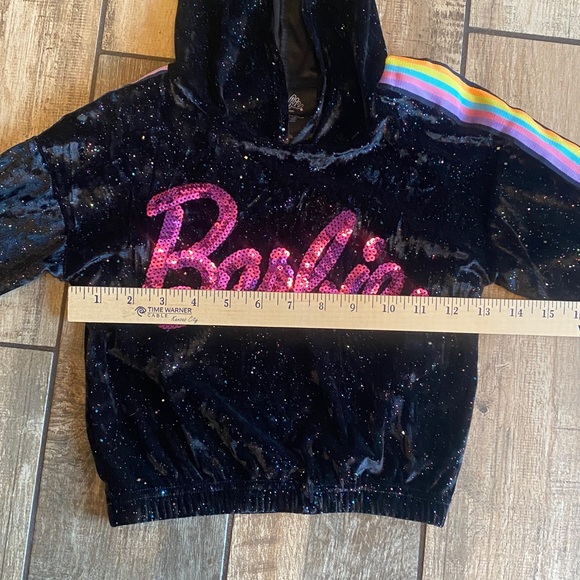 Barbie Black and Multicolor Velour Sequin/Sparkle hoodie/pants 2 piece set - Picture 8 of 15